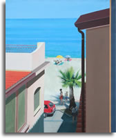 Scylla. Beach from the appartment 30 x 36ins (75 x 95cm)